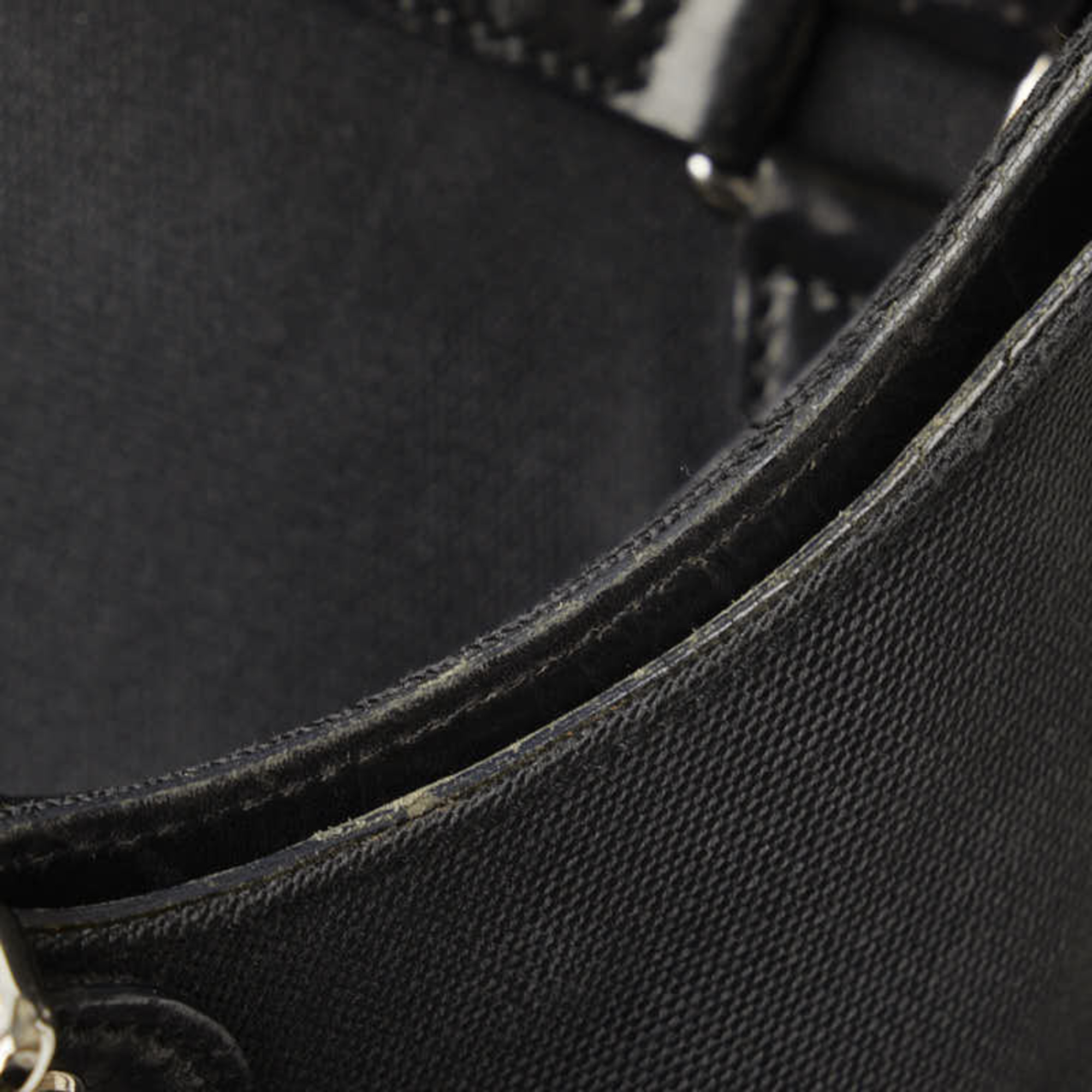 Gucci Interlocking G Punching Tote Handbag Shoulder Bag 114875 Black Canvas Leather Women's GUCCI