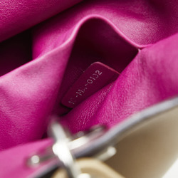 Christian Dior Dior Diorissimo Handbag Shoulder Bag Beige Leather Ladies