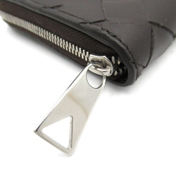 BOTTEGA VENETA Round long wallet Brown Black leather 639856-VCPQ7/2138