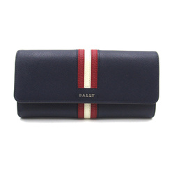 BALLY Bifold long wallet Navy leather 220583