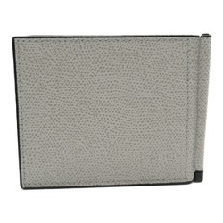 Valextra Money Clip Card Case Gray leather SGSR0080028DWG99 GC