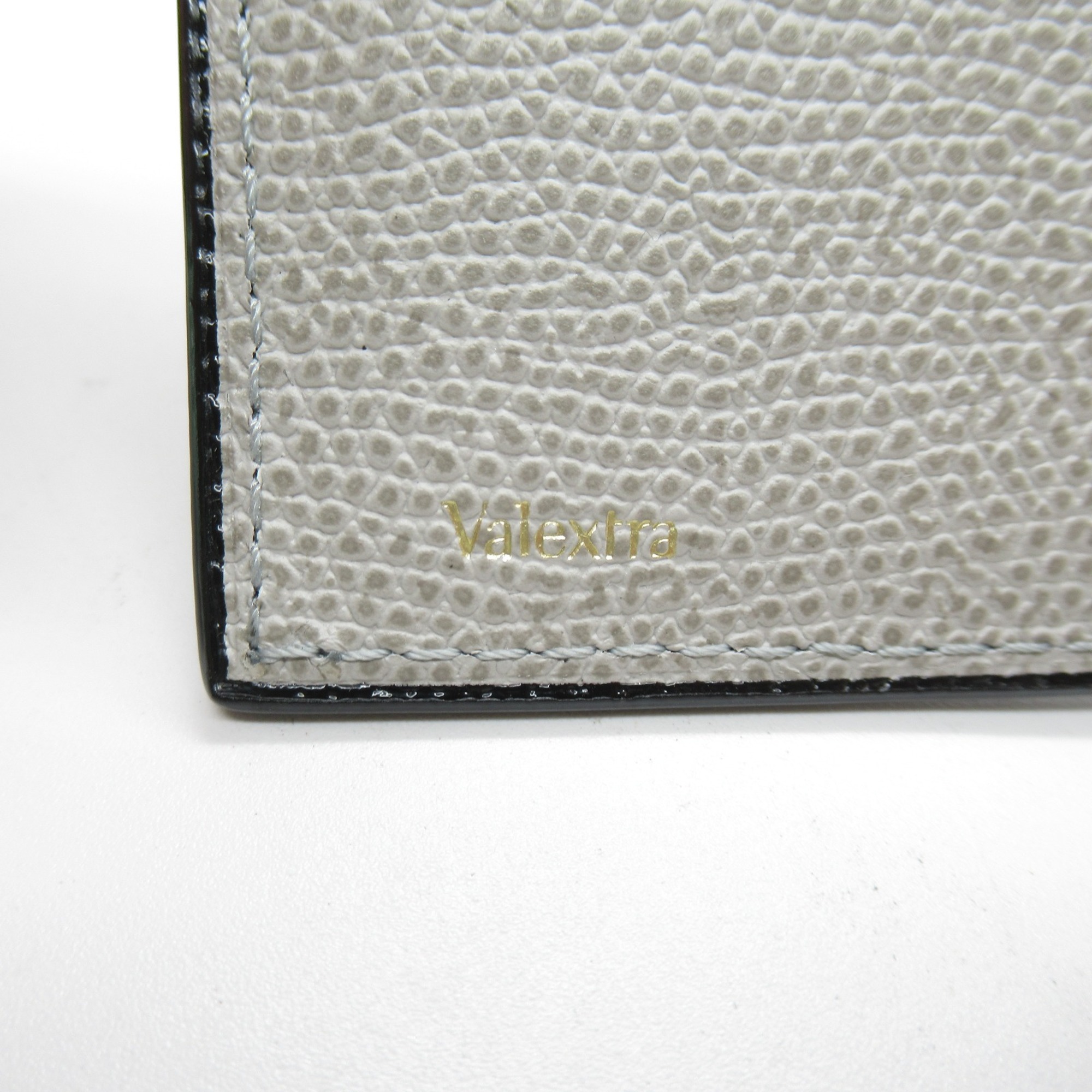 Valextra Money Clip Card Case Gray leather SGSR0080028DWG99 GC