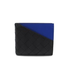 BOTTEGA VENETA Two fold wallet Black Blue leather 619390-VCPQ7/1015
