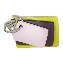 FENDI business bag clutch bag Yellow Purple Pink leather