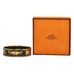 Hermes Enamel GM Bangle Gold Multicolor Plated Ladies HERMES