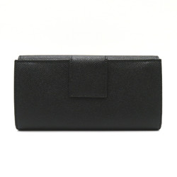 BVLGARI bulgari bulgari zip long wallet Black leather Grain leather 30416
