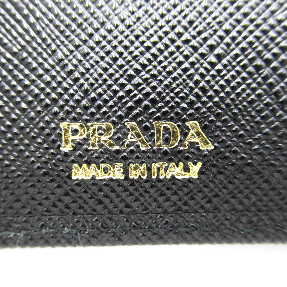 PRADA L-shaped fastener wallet Black Safiano leather