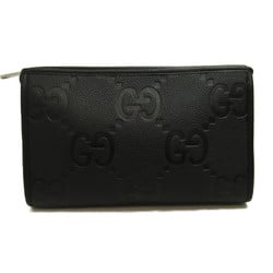 GUCCI jumbo GG pouch Black leather 739490AABY01000