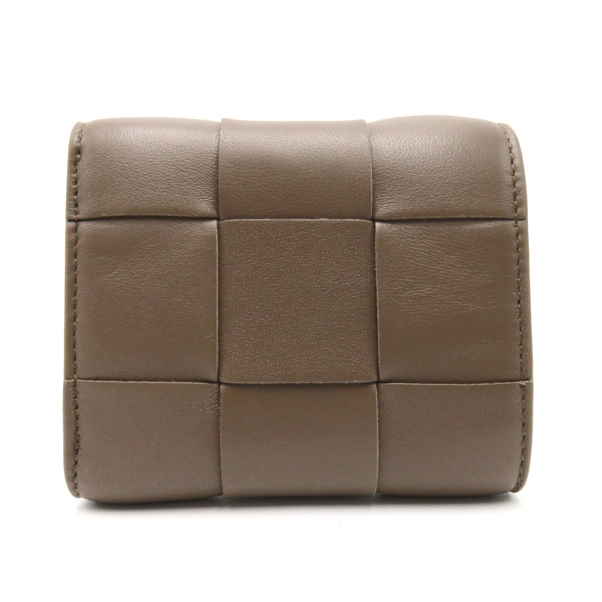 BOTTEGA VENETA Intrecciato tri-fold wallet Brown Lambskin (sheep leather) 750244VCQC12560