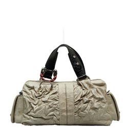 BVLGARI Leoni Handbag Beige Leather Women's