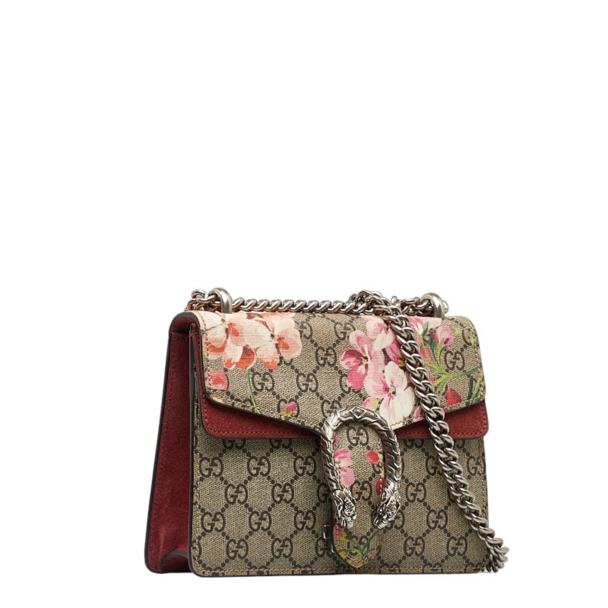 Gucci GG Supreme Blooms Dionysus Chain Shoulder Bag 421970 Beige Pink PVC Suede Women's GUCCI