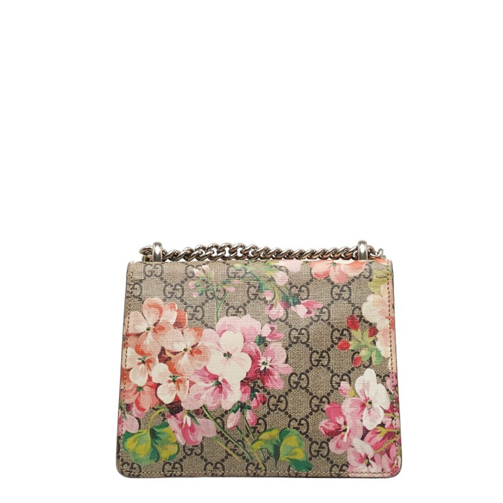 Gucci GG Supreme Blooms Dionysus Chain Shoulder Bag 421970 Beige Pink PVC Suede Women's GUCCI