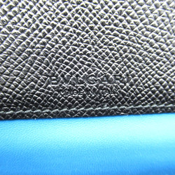 BVLGARI ZIPpurse Black Blue leather 30412