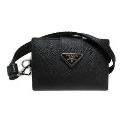 PRADA with strap Card Case Black Safiano leather 2MC0882DYGF0002