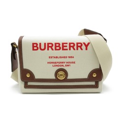 BURBERRY Horseferry print crossbody bag White Natural / Tan leather cotton BB8036820