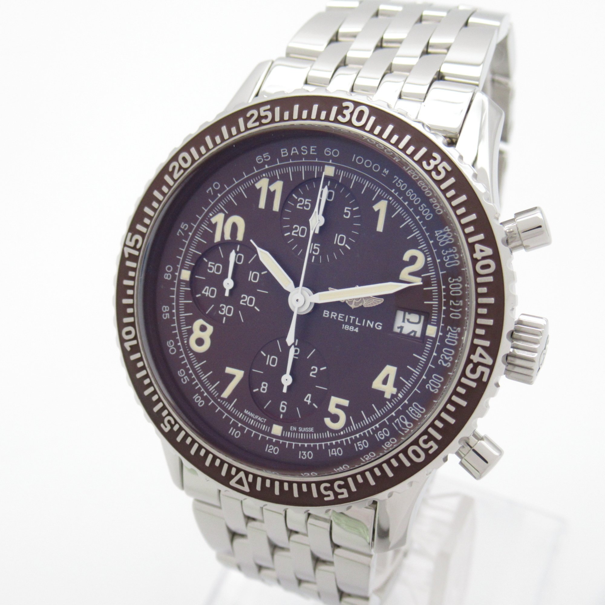 BREITLING Aviastar Wrist Watch Watch Wrist Watch A13024 Mechanical Automatic Brown  Stainless Steel A13024