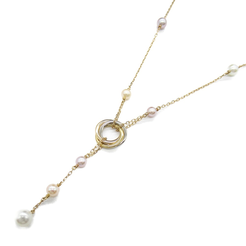 CARTIER Trinity pearl Necklace Necklace White K18 Yellow Gold