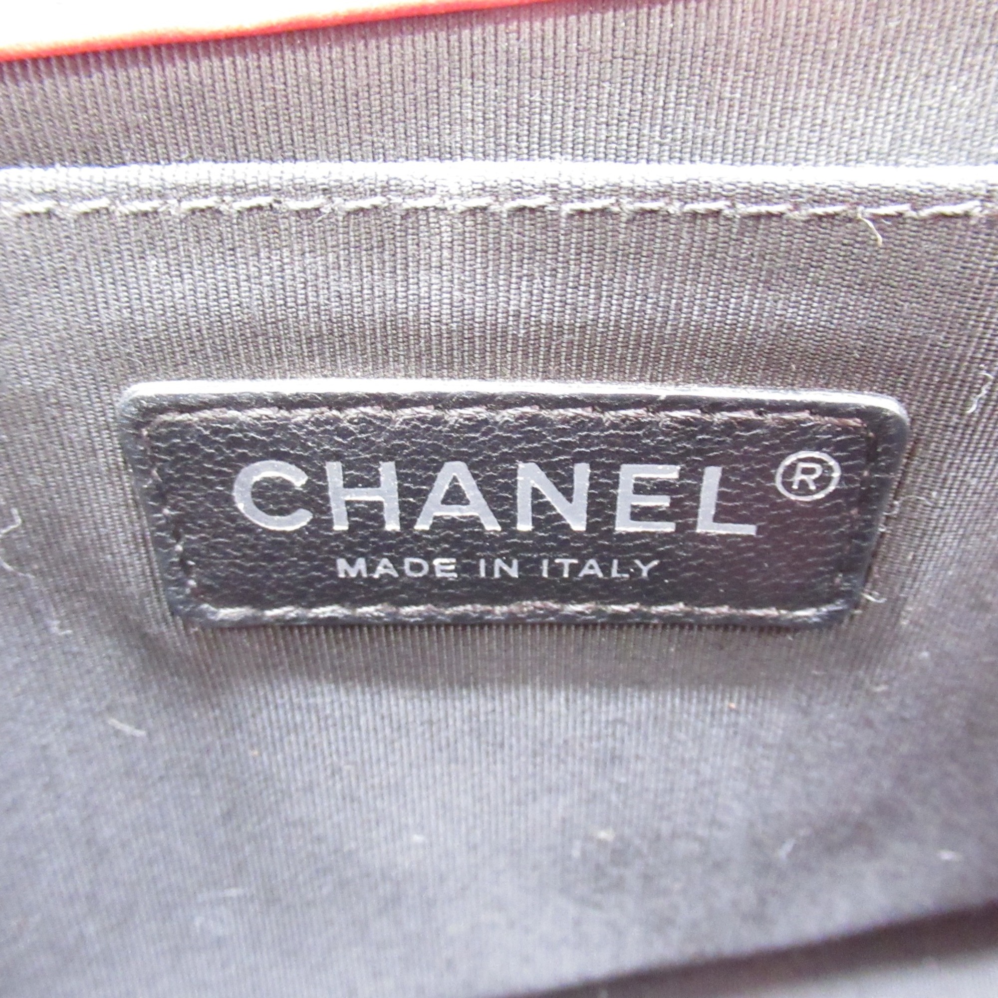 CHANEL BOY CHANEL ChainShoulder Bag Red leather