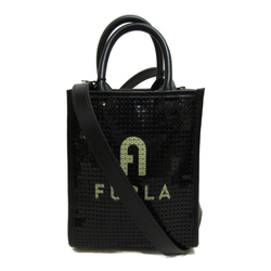 Furla Opportunity Mini Tote Shoulder Bag Black leather Sequin WB00831BX1568O6000