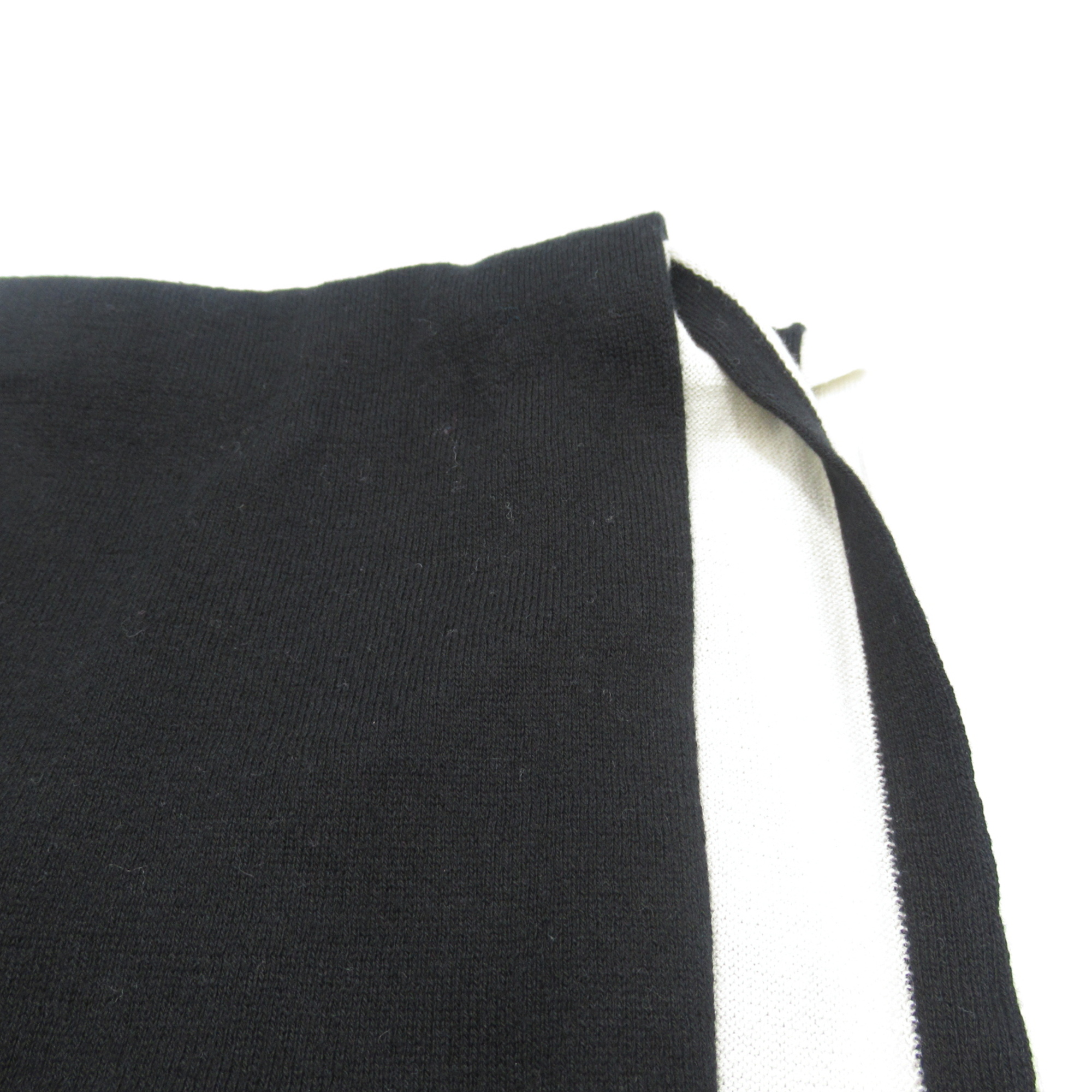 CHANEL shawl Black White cotton