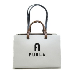 Furla Varsity Style Tote Shoulder Bag White leather WB00725BX12301843S