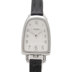 HERMES Gallop Wrist Watch Wrist Watch GA1.110 Quartz Silver  Stainless Steel Leather belt Crocodile