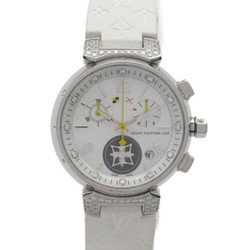 LOUIS VUITTON Tambour Chrono Lovely Cup 12P Diamond/Lug Diamond Wrist Watch Wrist Watch Q132H Quartz White White shell Q132H