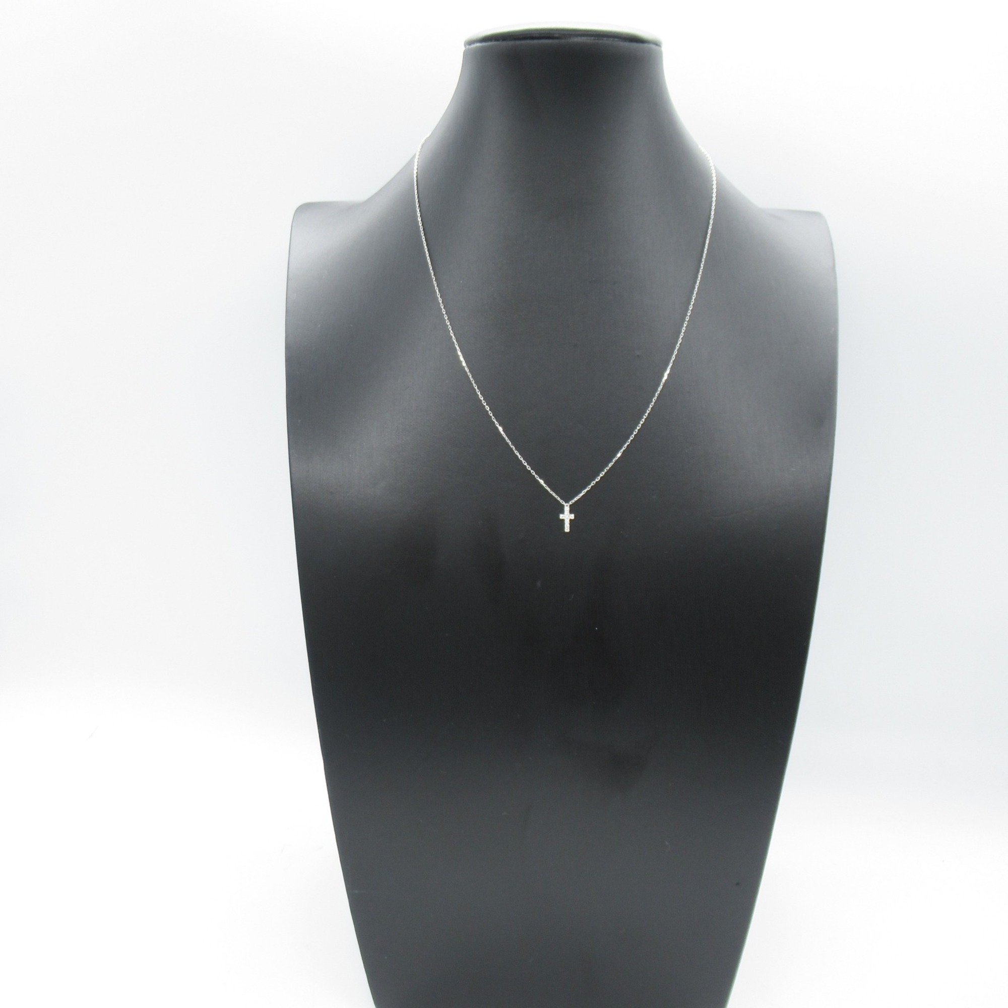 AHKAH Cross pave diamond Necklace Necklace Clear  K18WG(WhiteGold) Clear