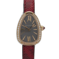 BVLGARI Serpenti Double Spiral Diamond Bezel Wrist Watch Wrist Watch 102968 Quartz Gray  K18PG(Rose Gold) Stainless 102968