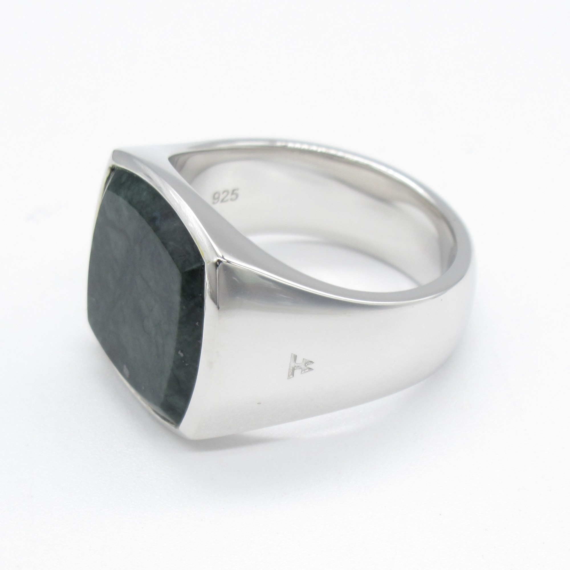 TOM WOOD cushion green marble ring Ring Green  Silver925 Green