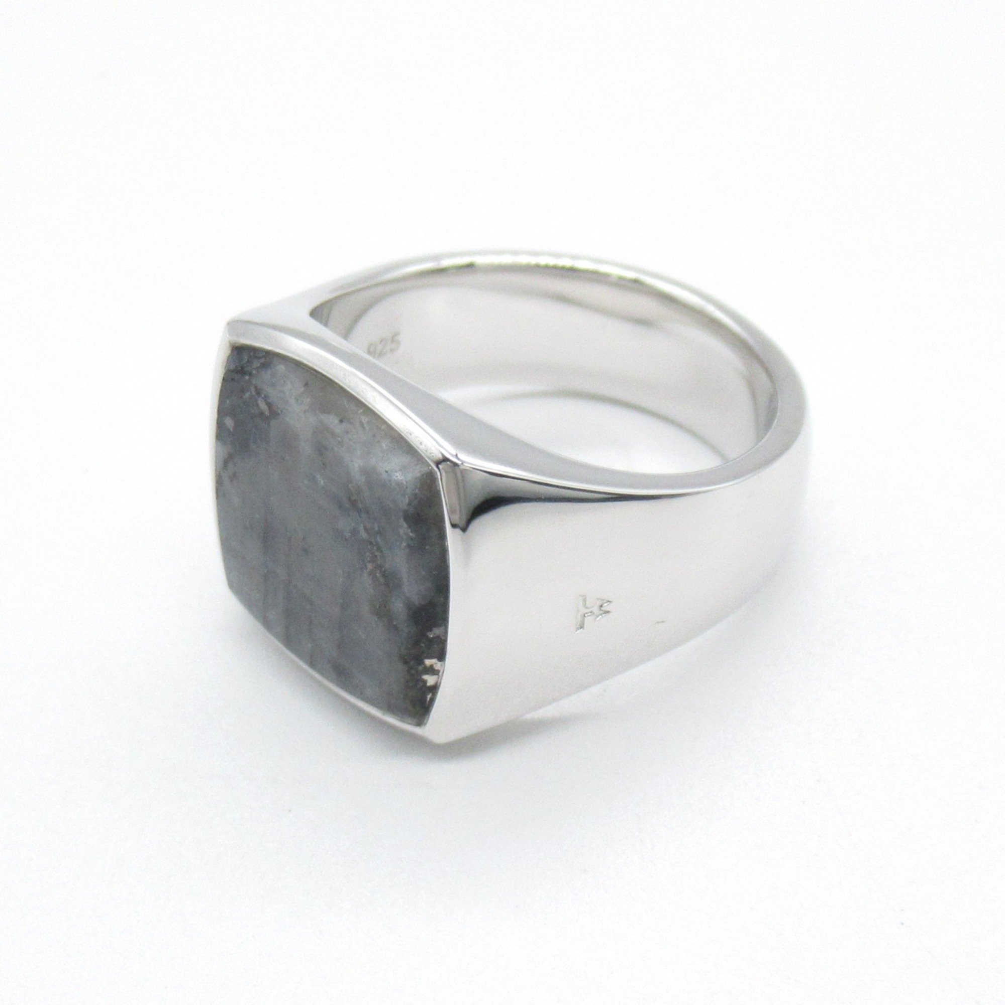 TOM WOOD larvi kite ring Ring Gray  Silver925 Larvikite Gray