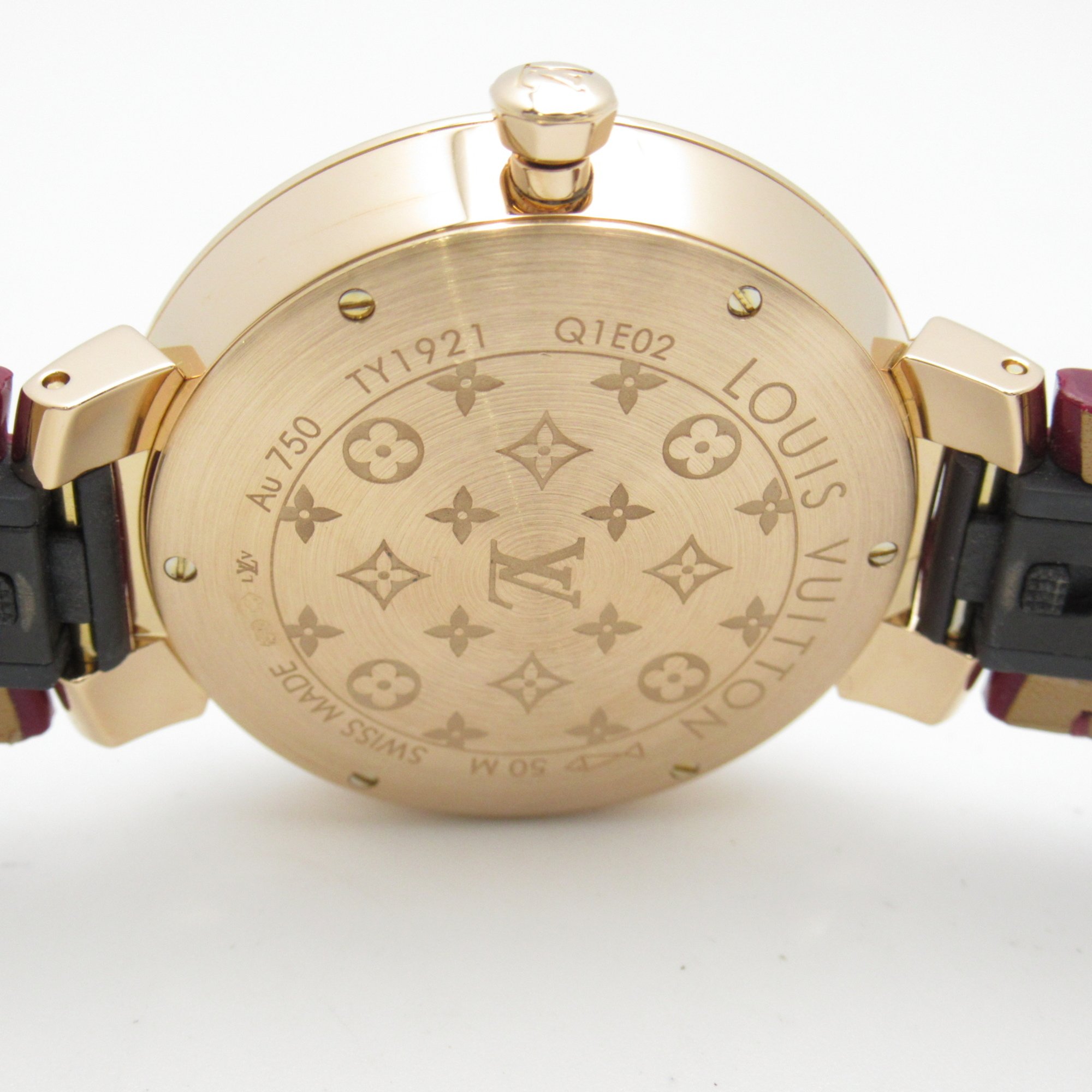 LOUIS VUITTON Tambour Slim Star Blossom MM Wrist Watch Wrist Watch Q1E02Z Mechanical Automatic Black  K18PG(Rose Gol Q1E02Z
