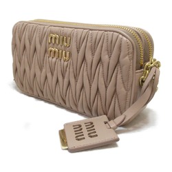 Miu Miu Matelasse Leather Mini Bag ChainShoulder Bag Beige leather 5BP045N88F0770