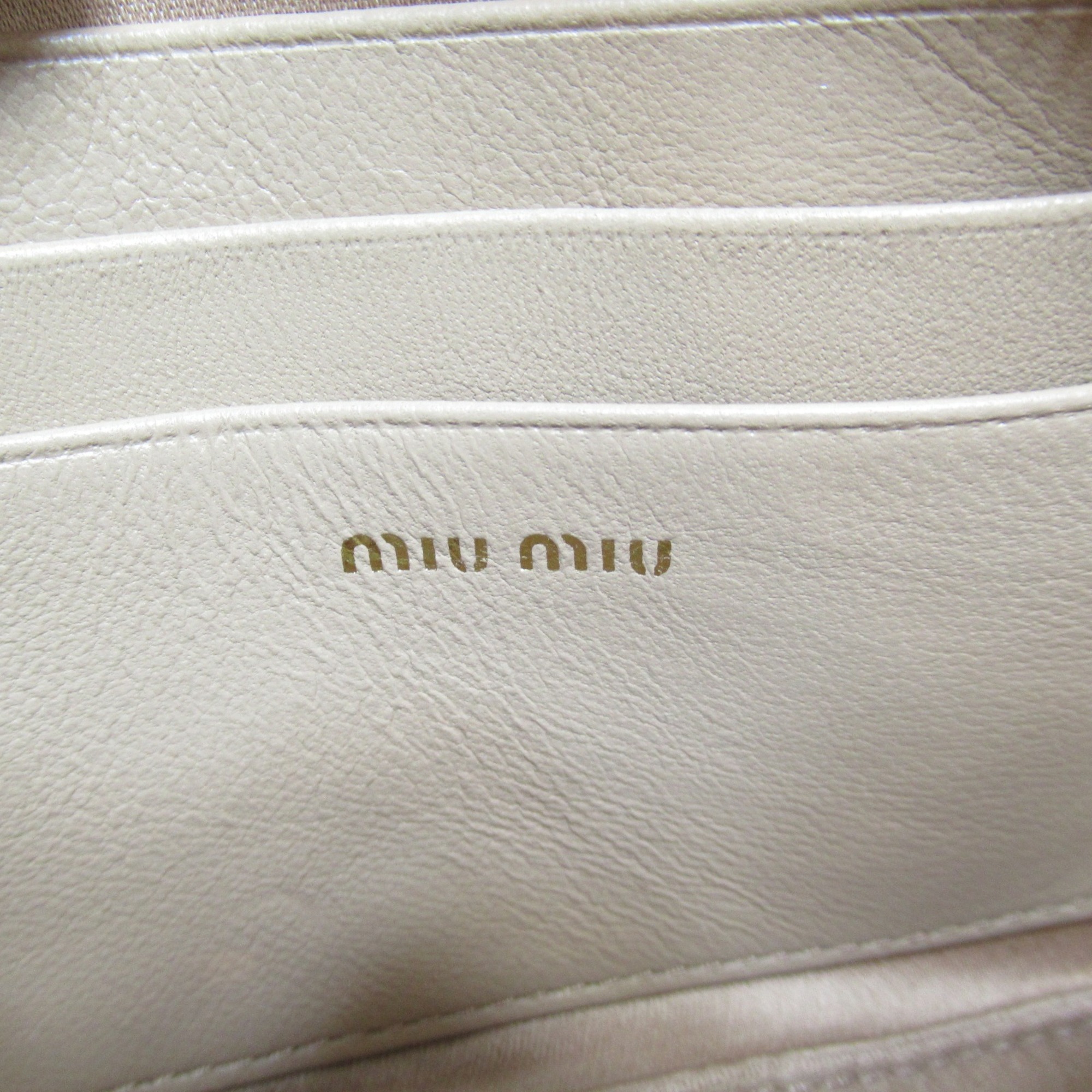 Miu Miu Matelasse Leather Mini Bag ChainShoulder Bag Beige leather 5BP045N88F0770