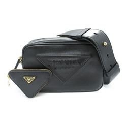 PRADA Shoulder Bag Black Embossed leather 1BH1952BYAF0632