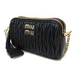 Miu Miu Matelasse leather mini bag ChainShoulder Bag Black leather 5BP045N88F0002