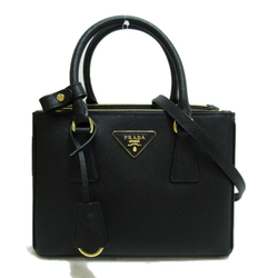 PRADA 2way handbag Black leather Safiano 1BA896NZVF0002