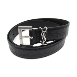 SAINT LAURENT cassandra belt Black Embossed leather 634440DZE0E100090