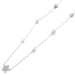 Ponte Vecchio Multi Necklace Necklace Clear  K18WG(WhiteGold) Clear