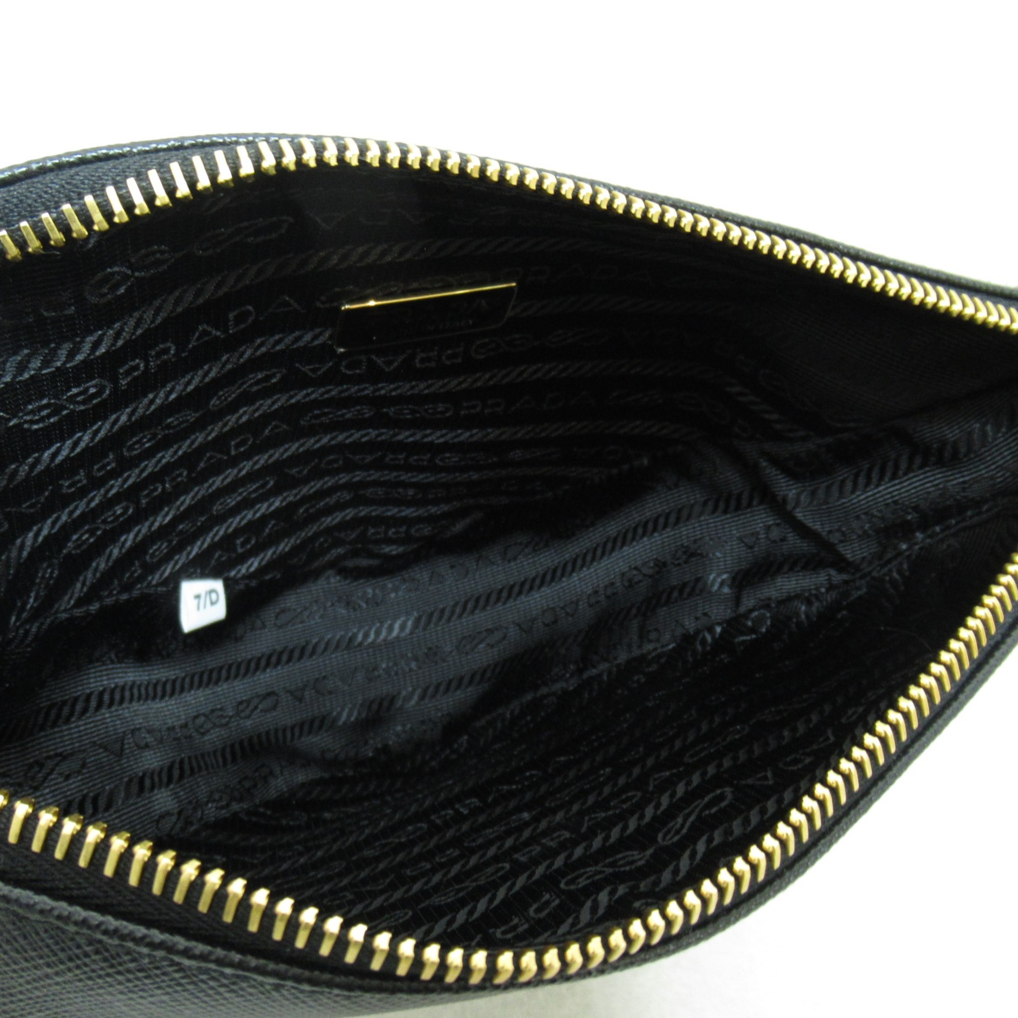 PRADA Shoulder bag with chain Black Safiano leather 1BC543VDOZNZVF0002