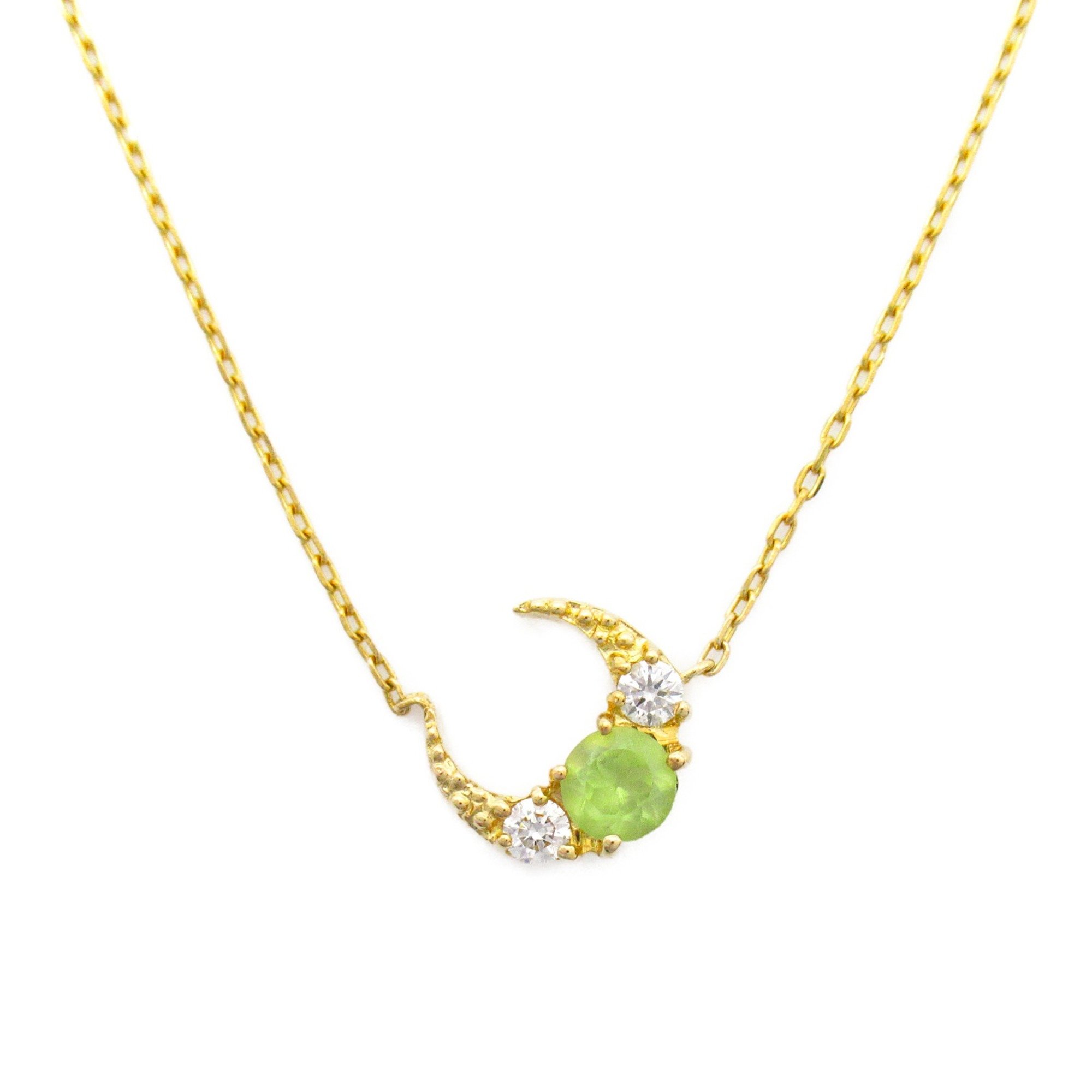 STAR JEWELRY Peridot Diamond Necklace Necklace Green Clear K18 (Yellow Gold) Peridot Green Clear