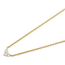 STAR JEWELRY Mysterious Heart Diamond Necklace Necklace Clear  K18 (Yellow Gold) Clear