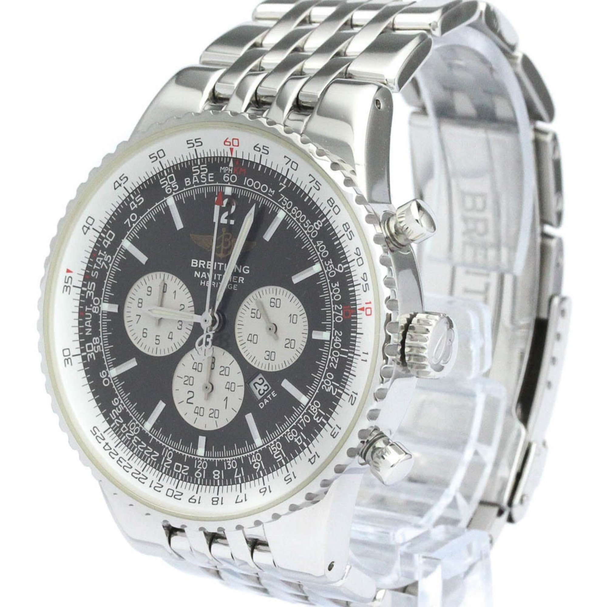 Polished BREITLING Navitimer Heritage Steel Automatic Mens Watch A35340 BF561705