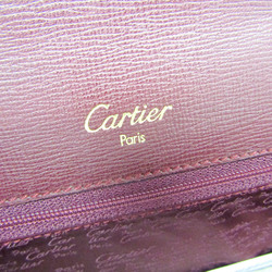 Cartier Must Must Do Turn Lock Women's Leather Handbag Bordeaux
