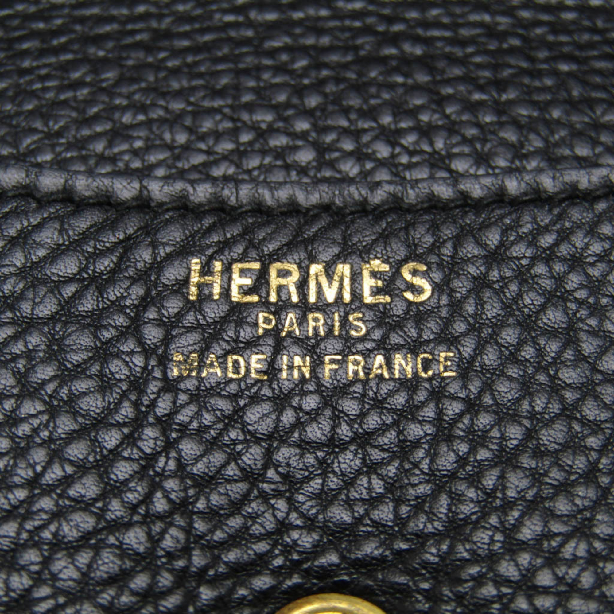 Hermes Women,Men Taurillon Clemence Leather Clutch Bag,Pouch Black