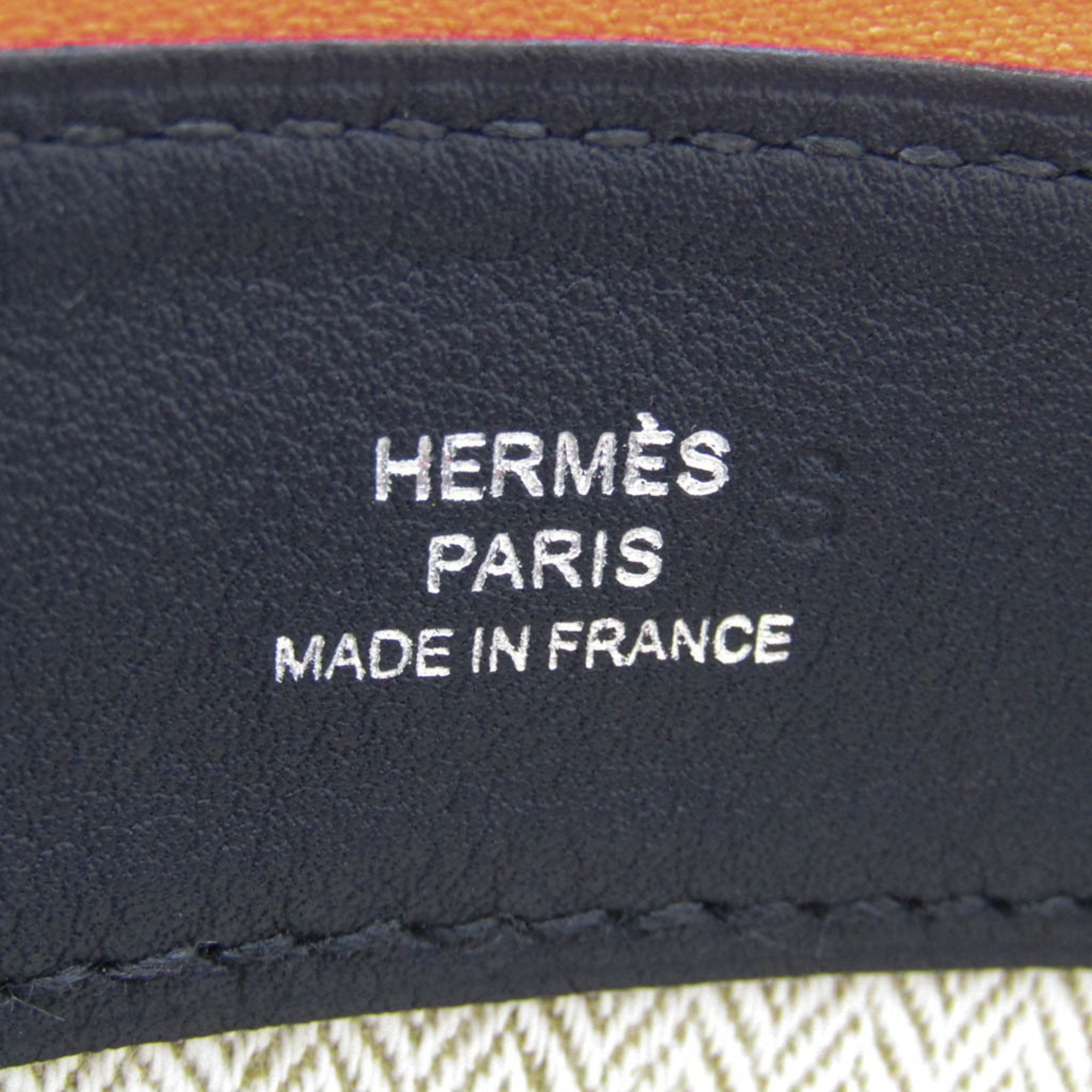 Hermes POCHETTE TOHUBOHU GM Women's Agneau Milo,Swift Leather Pouch Black,Orange