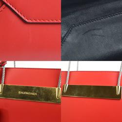 BALENCIAGA Handbag Shoulder Bag Cable Leather Red Ladies