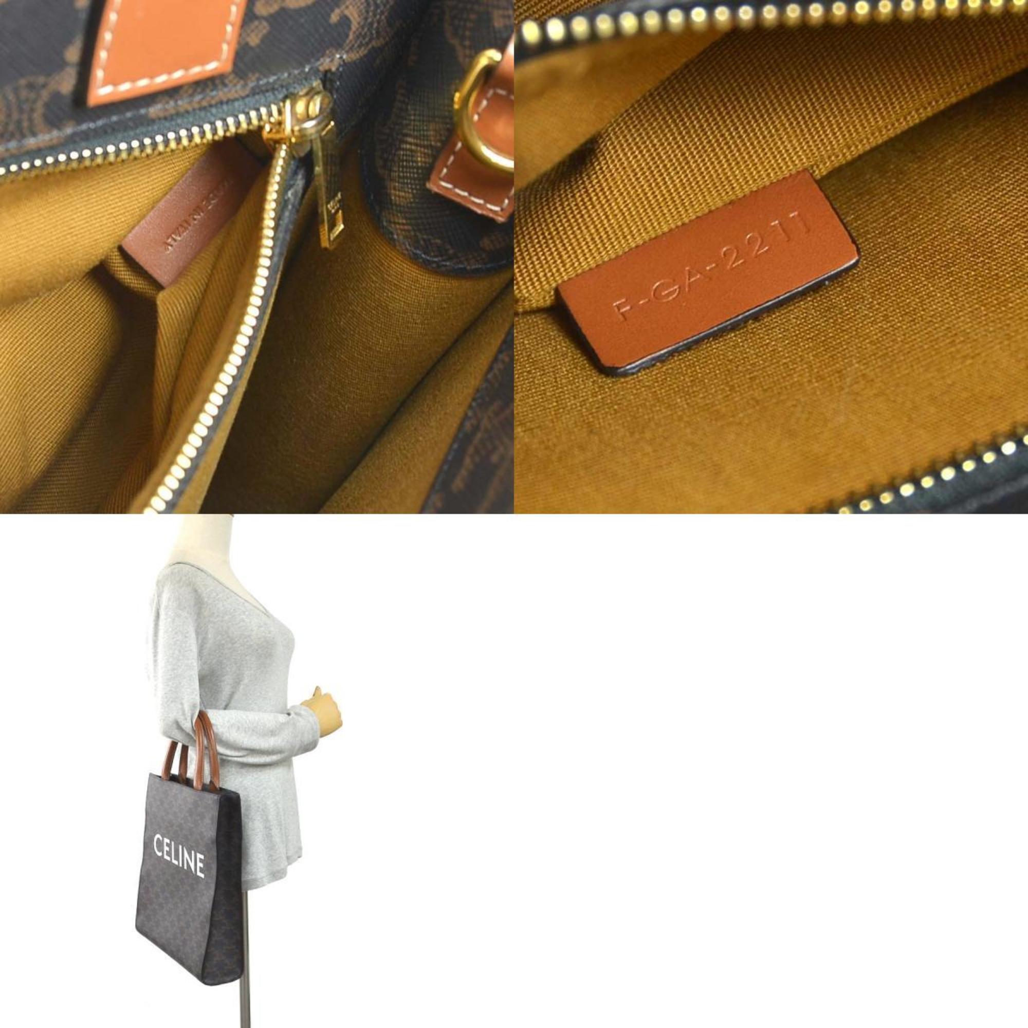 CELINE Handbag Shoulder Bag Vertical Cover Small Coated Canvas Black Unisex