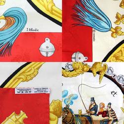 HERMES Scarf Muffler Carre90 Silk Red/Multicolor Women's