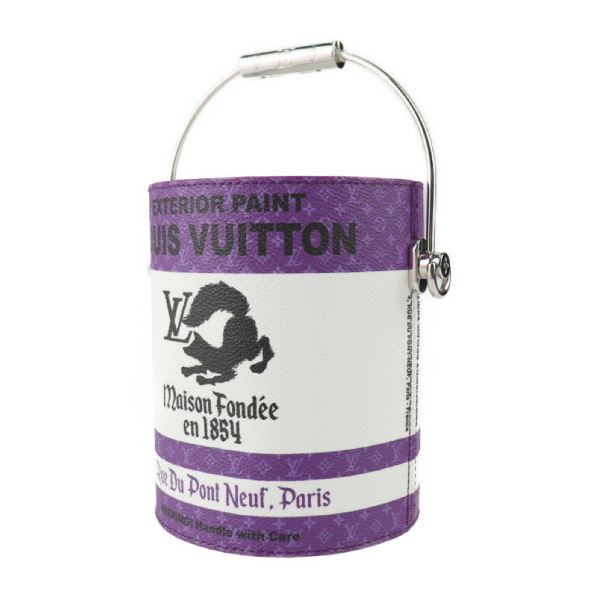 LOUIS VUITTON LV Paint Can Handbag M81591 PVC Canvas x Leather Purple White Silver Hardware 2WAY Shoulder Bag Monogram Vuitton